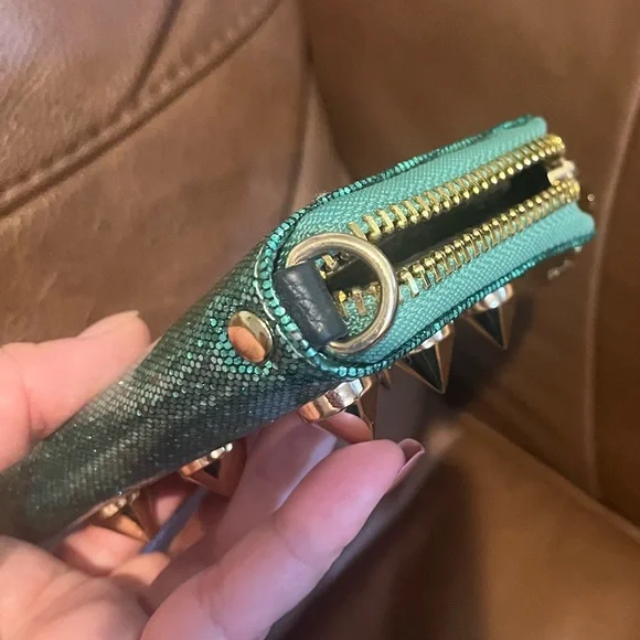 Deux Lux Blue and Gold Studded Wallet - Picture 6 of 7